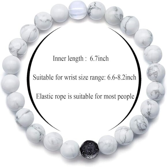 Hamoery Blue Cat Eye & Lava Stone Bracelet - Picture 10 of 14